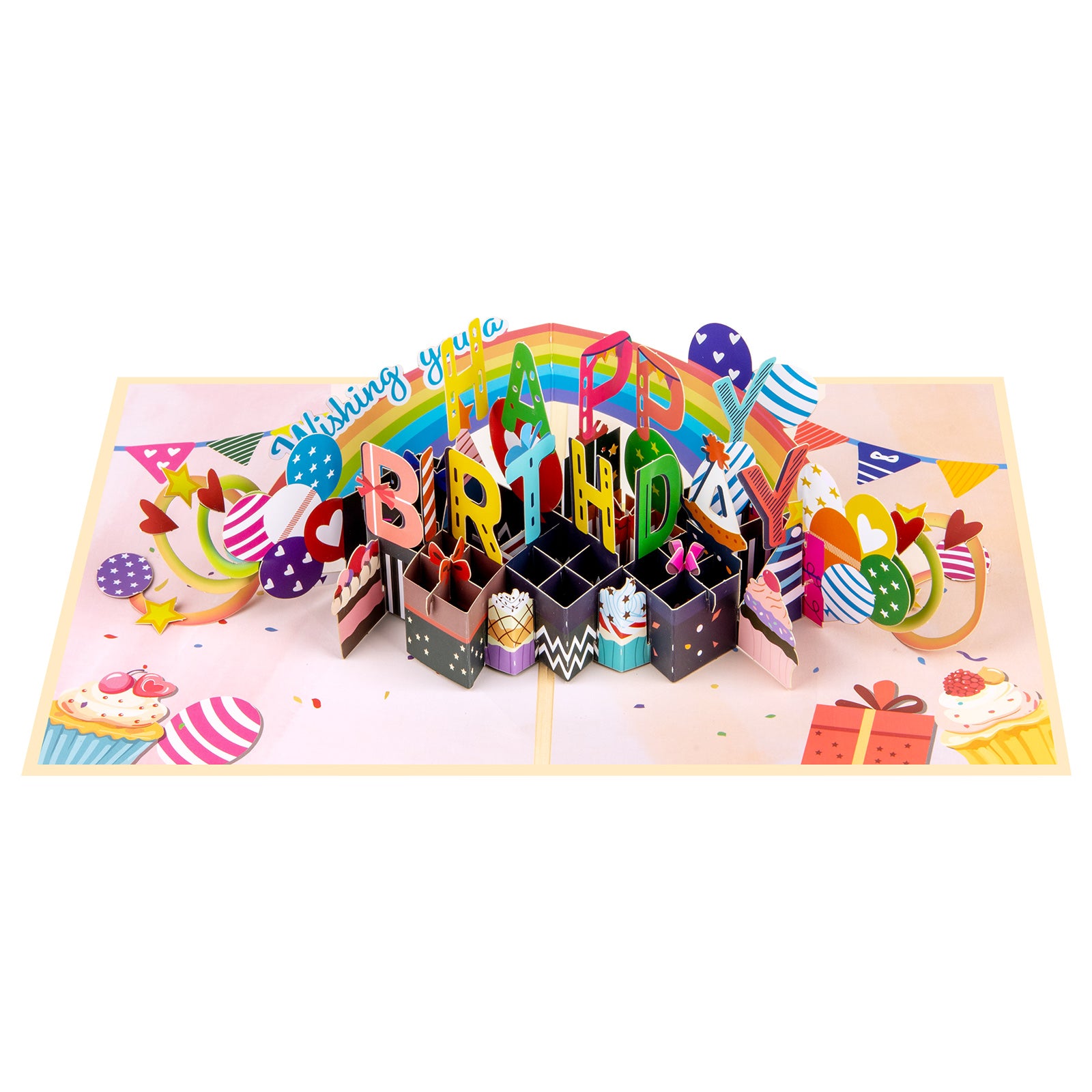 3D Pop Up Открытка Желаю Вам Счастливого Дня Рождения