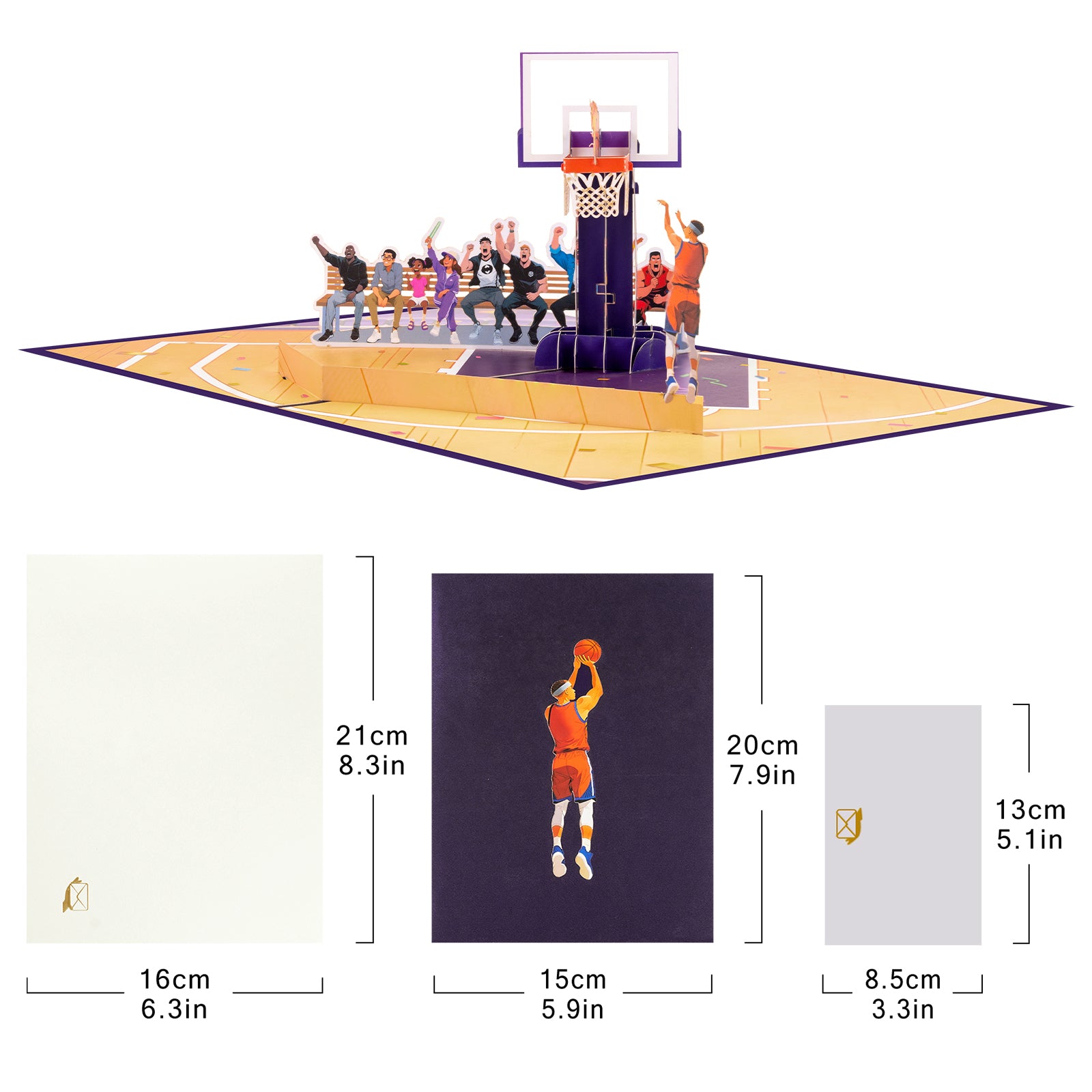 Basketball Three-Point Shot 3D Pop-Up Card
