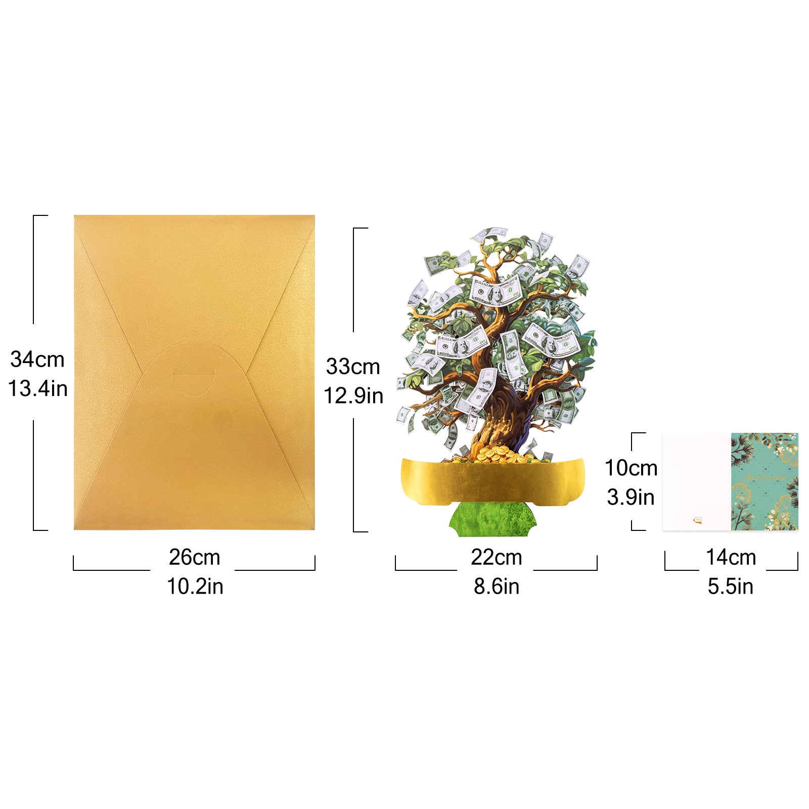 Money Tree 3D Pop-Up Card | Personalized Lucky Greeting Card for Birthdays, New Year & Business Milestones