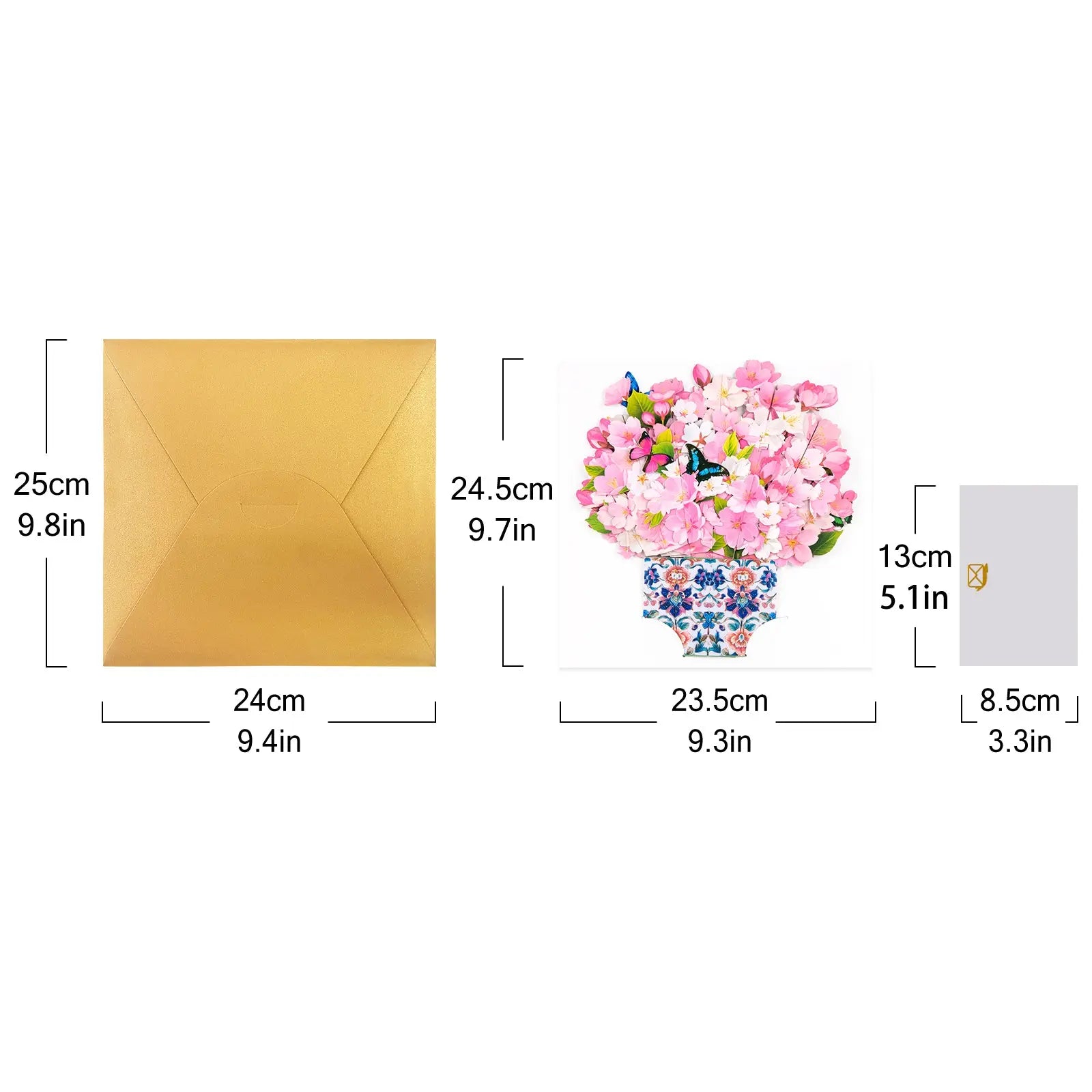 Cherry Blossom Bouquet Pop Up Card - Elegant Gift for Mother's Day, Birthdays & Special Occasions Magic Ants