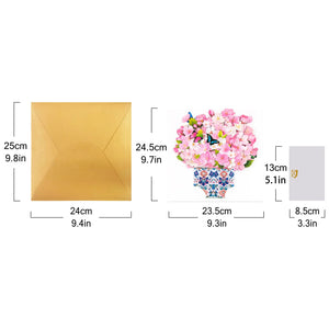 Cherry Blossom Bouquet Pop Up Card - Elegant Gift for Mother's Day, Birthdays & Special Occasions Magic Ants