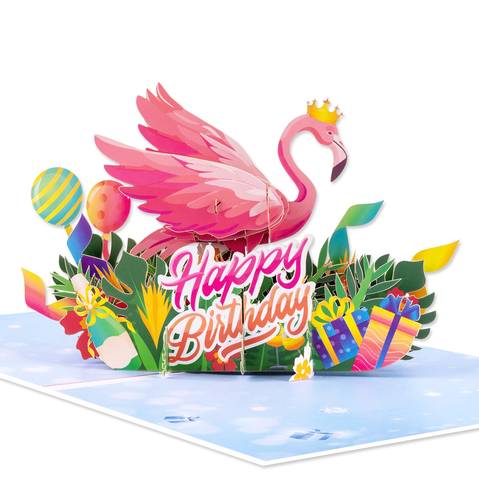 Flamingo Birthday Pop-Up Card Tropical Design Magic Ants