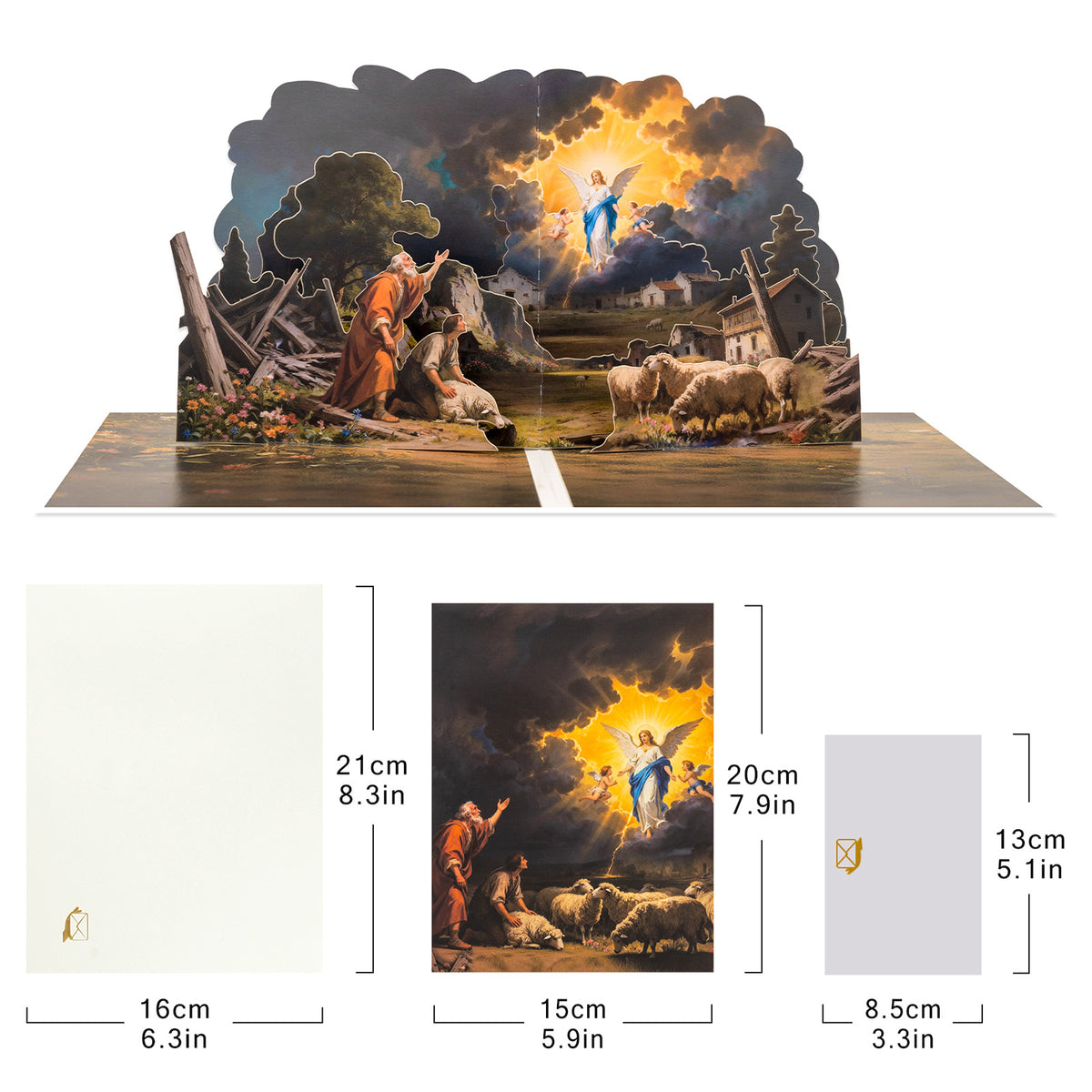 3D Pop-Up Religious Card - Shepherds Hear the Angels News