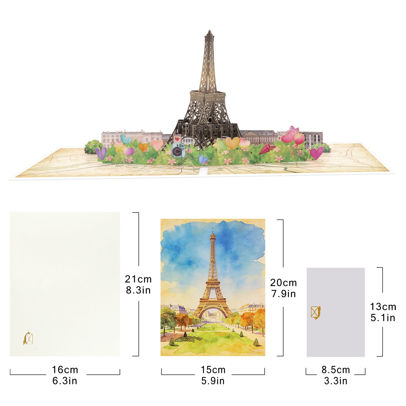Eiffel Tower Paris 3D Pop-Up Landmark Card