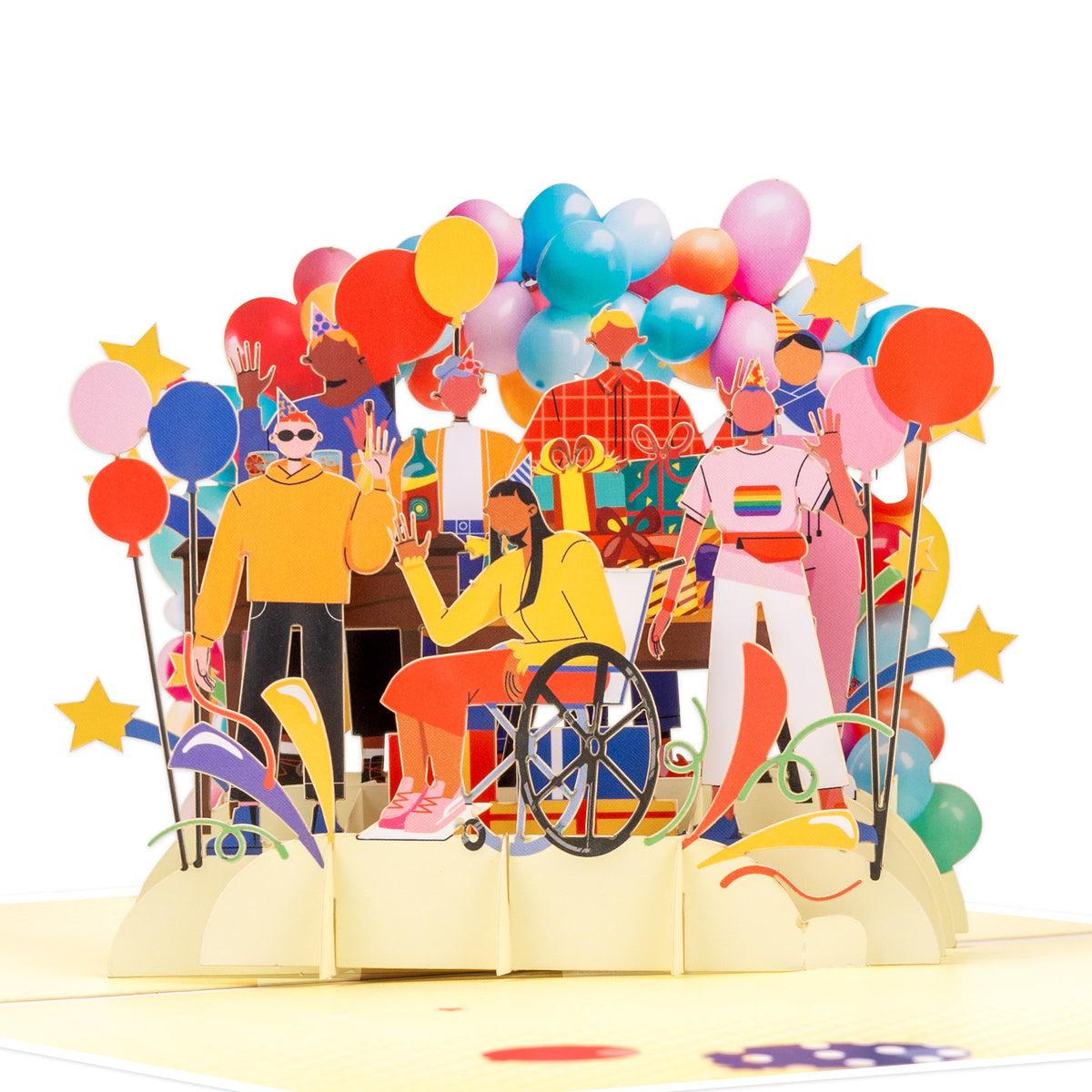 Inclusive Birthday Party 3D Pop-Up Card