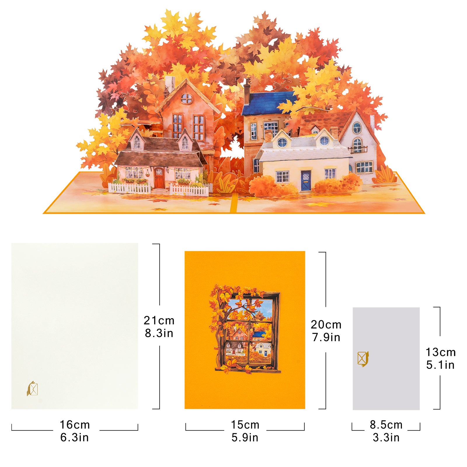 Autumn Window View 3D Pop-Up Card
