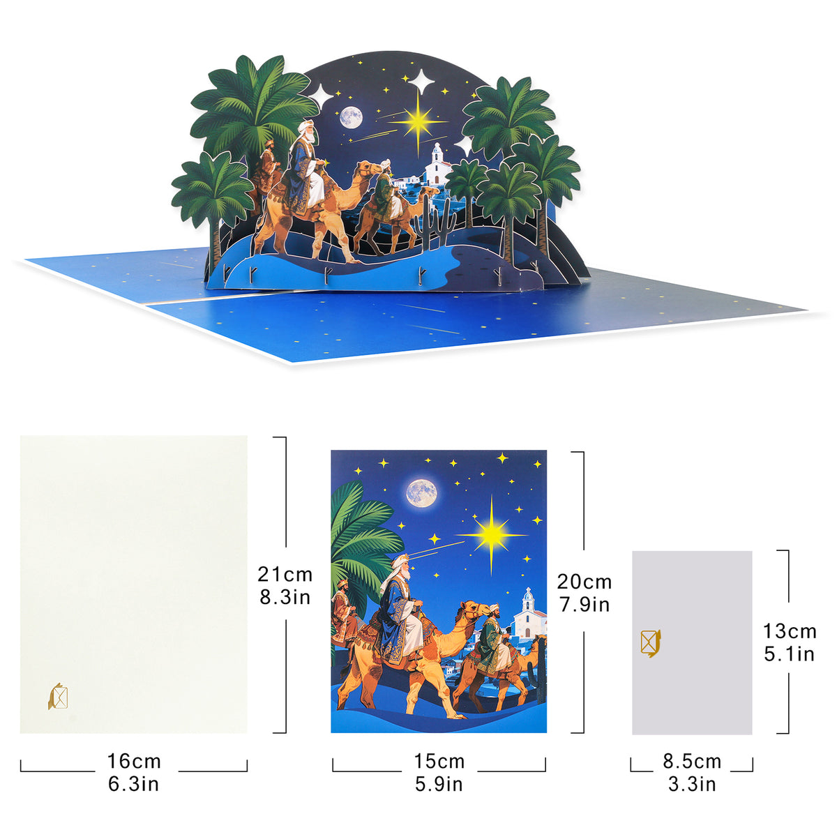 Three Wise Men Nativity 3D Pop-Up Christmas Card