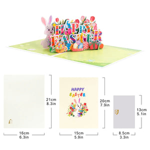 Cheerful Easter Pop-Up Card | Colorful 3D Happy Easter Lettering Design Magic Ants