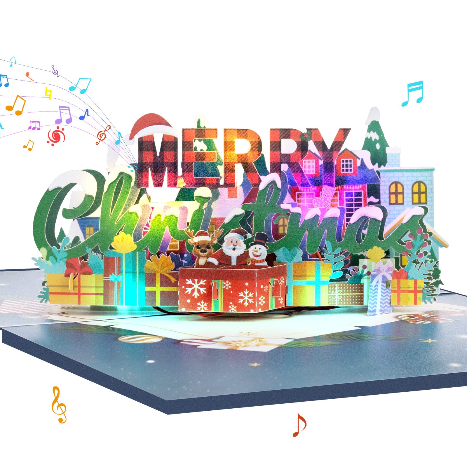 Plaid Merry Christmas 3D Musical Pop-Up Card