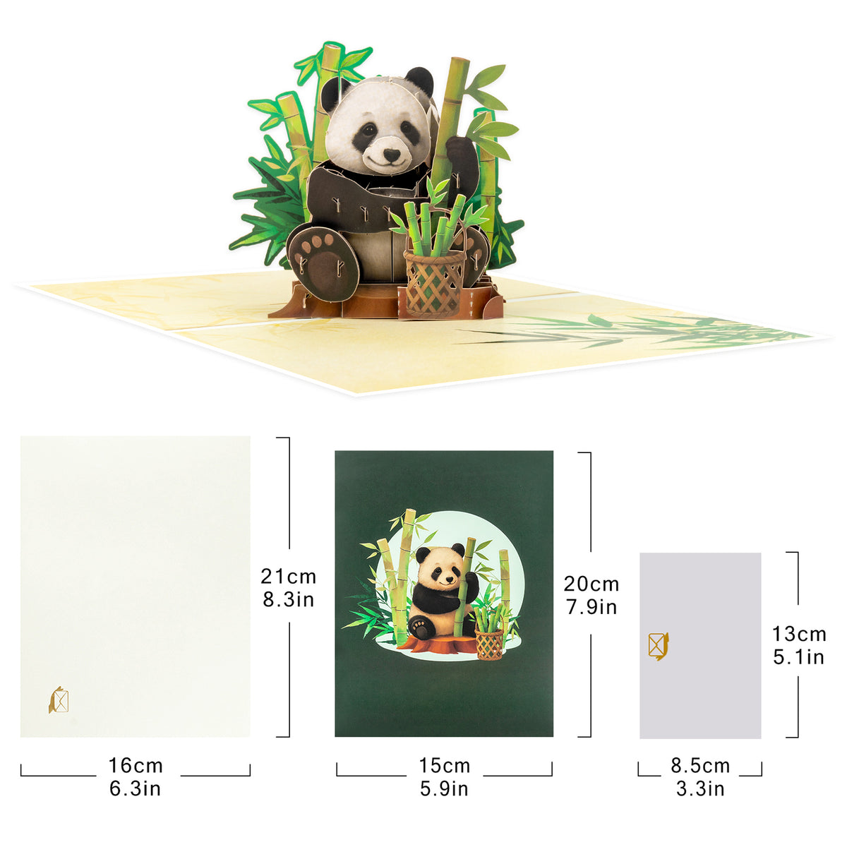 Panda in Bamboo Basket 3D Pop-Up Card