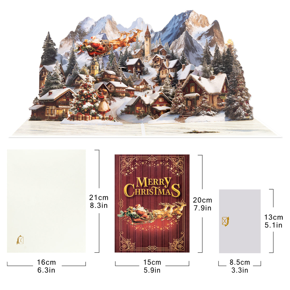 Reindeer Sleigh 3D Pop-Up Christmas Card