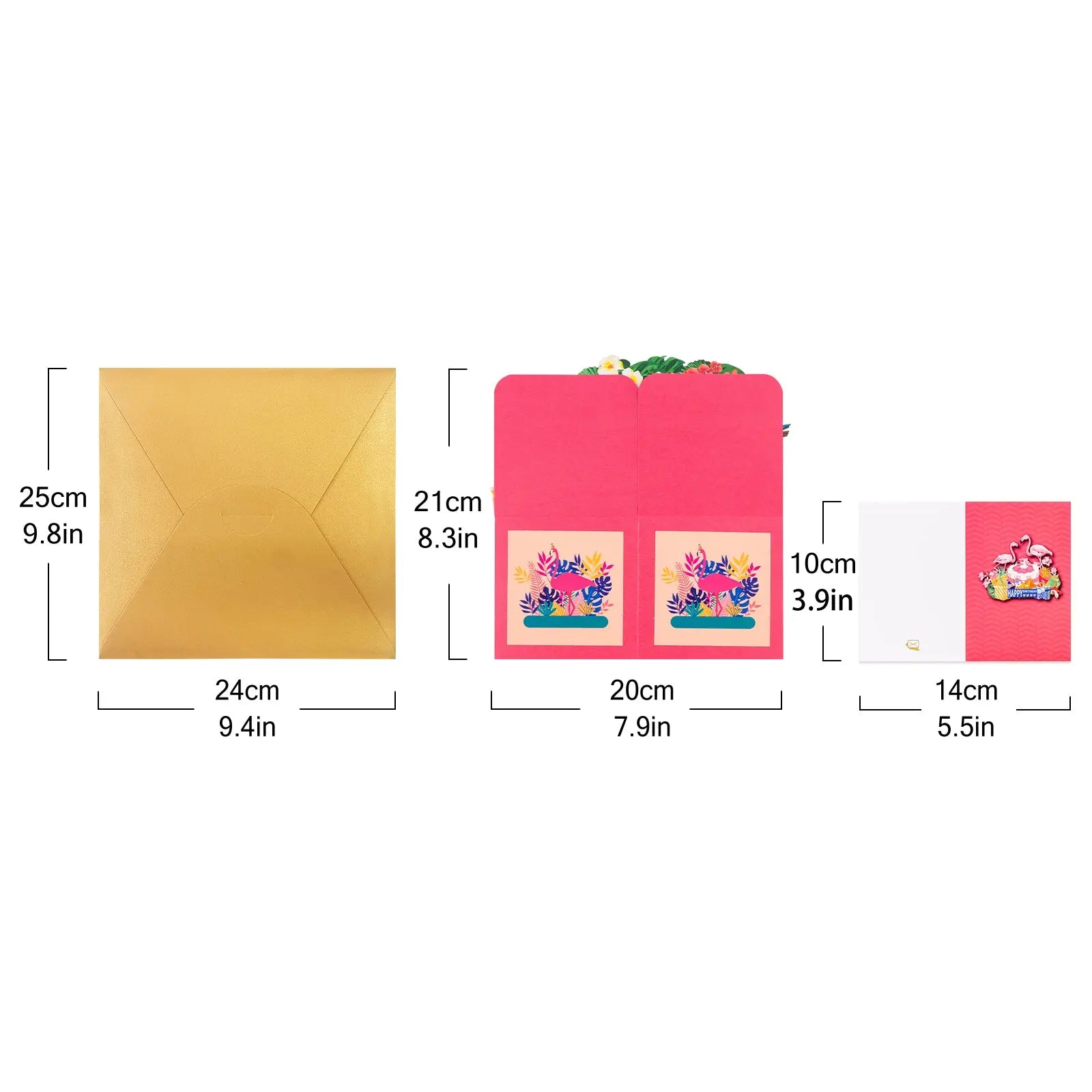 Birthday Celebration Box Pop Up Card - 3D Flamingos Birthday Gift Box Design | Handmade Birthday Keepsake Gift Magic Ants