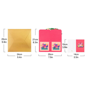 Birthday Celebration Box Pop Up Card - 3D Flamingos Birthday Gift Box Design | Handmade Birthday Keepsake Gift Magic Ants