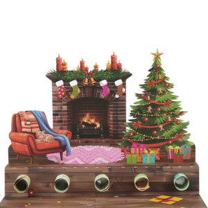 Christmas Pop Up Money Gift Card - 3D Holiday Greeting Card with Cash Holder - 3D Christmas Fireplace Design for Cash Gifts and Seasons Greetings Magic Ants