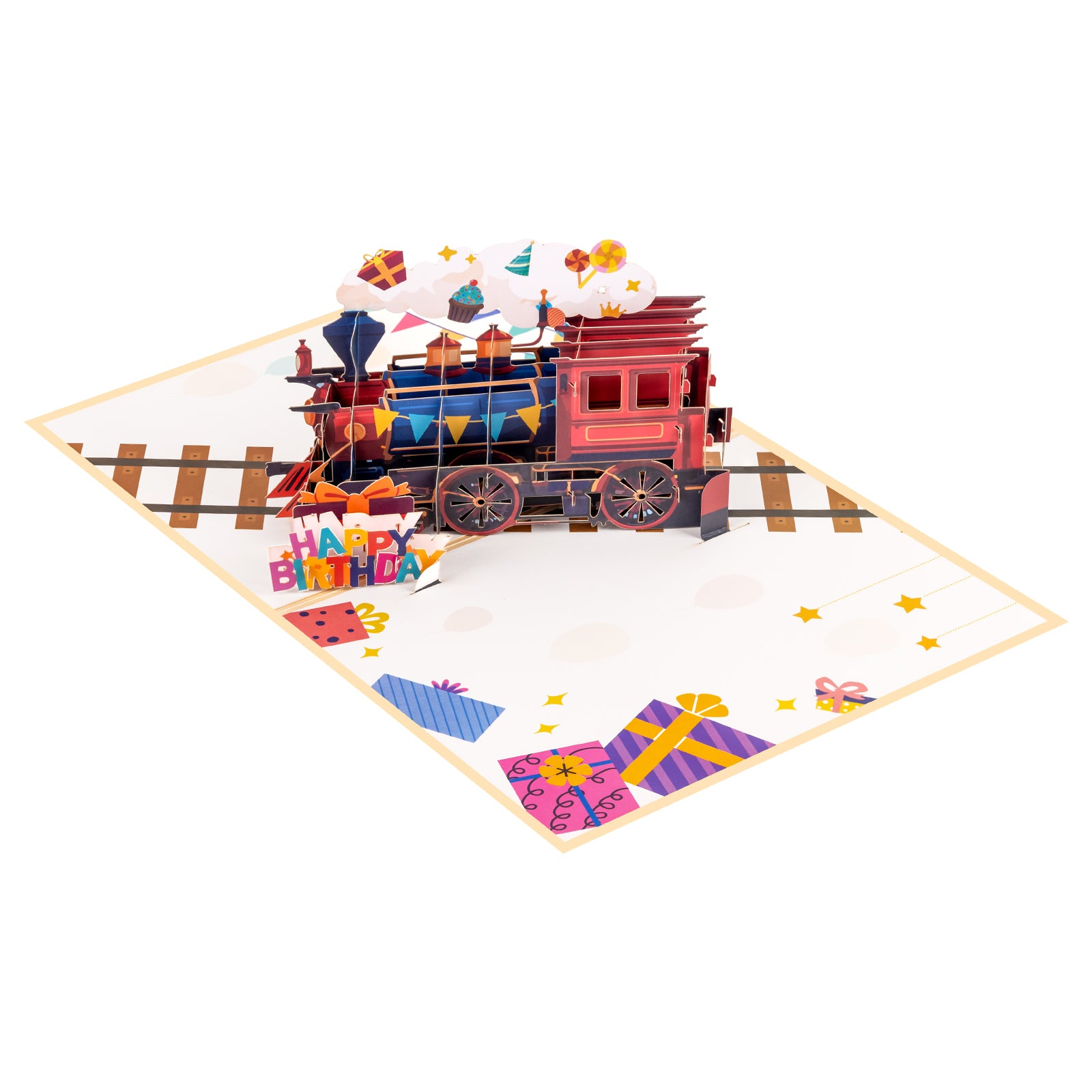 Train Birthday Pop-Up Card for Kids and Train Lovers Magic Ants