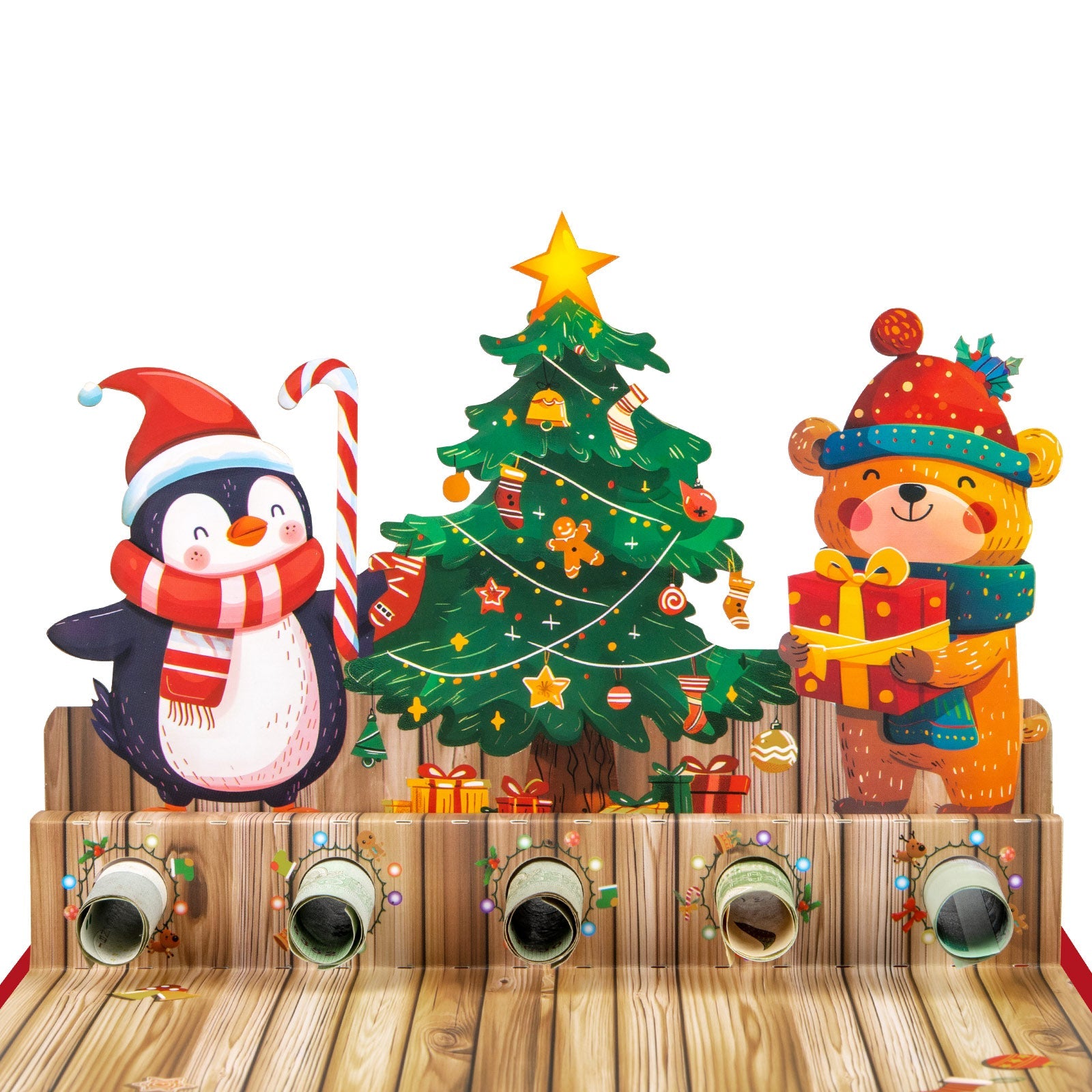 Pop-Up Christmas Money Gift Card - Holiday Money Holder Greeting Card with Envelope - 3D Christmas Tree Design for Cash Gifts and Seasons Greetings Magic Ants