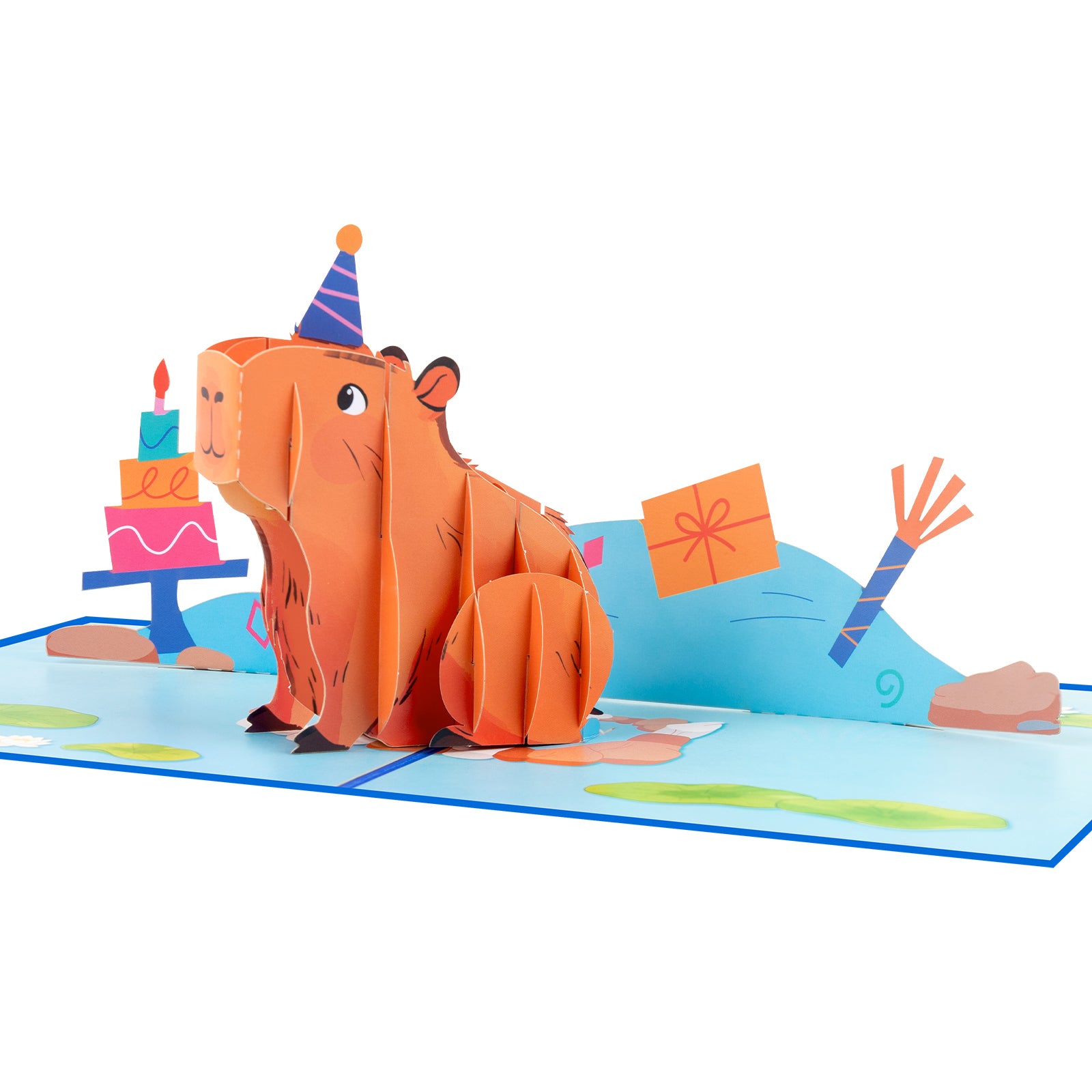 Capybara Playing Guitar 3D Pop-Up Birthday Card | Personalized Cute & Funny Greeting Card
