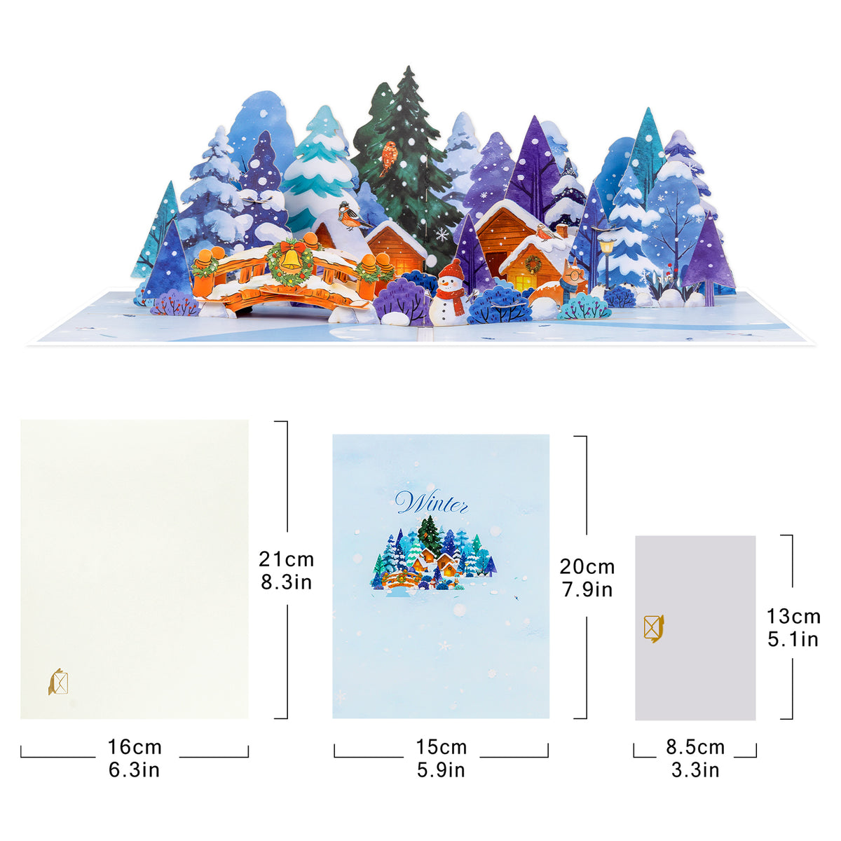 Winter Forest 3D Pop-Up Christmas Card