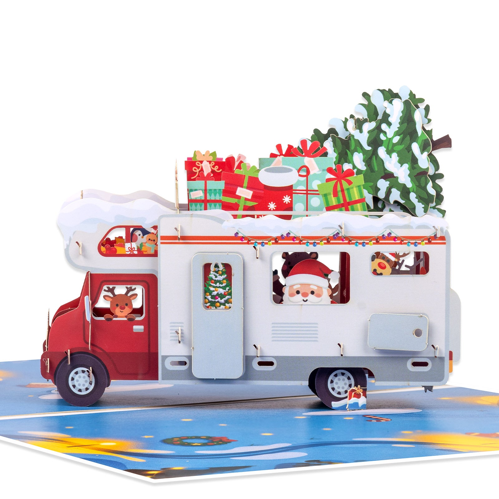 Snowy RV Camper 3D Pop-Up Christmas Card