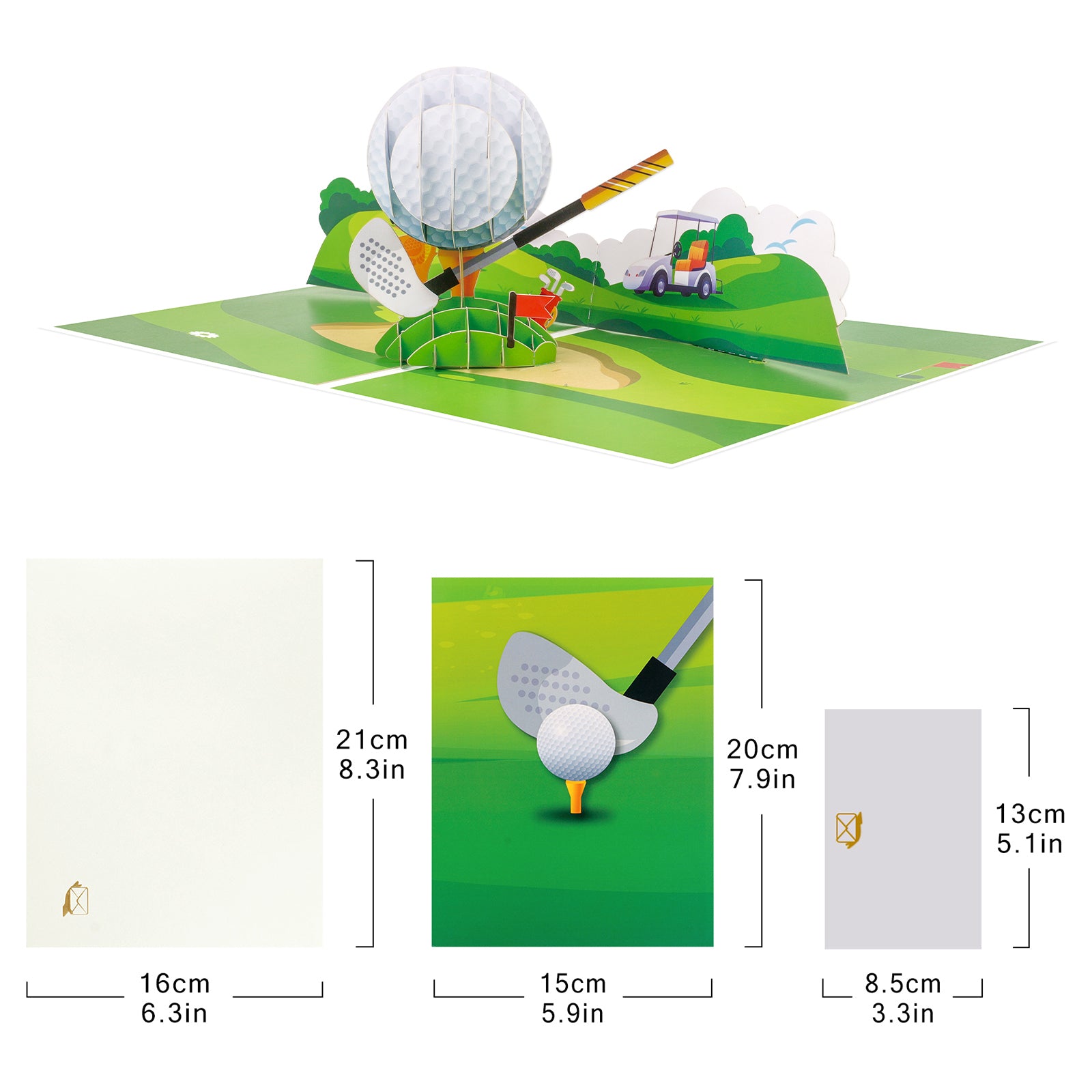 Golf Course 3D Pop-Up Birthday Card