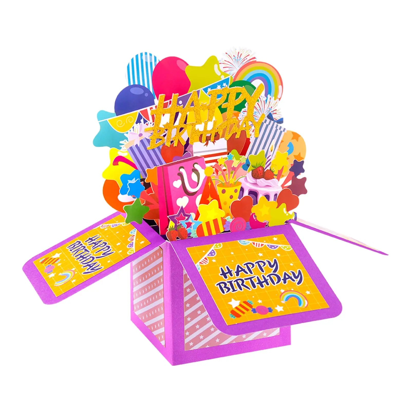 Happy Birthday Box Pop Up Card - 3D Foldable Box | Unique Birthday Gift Card Magic Ants