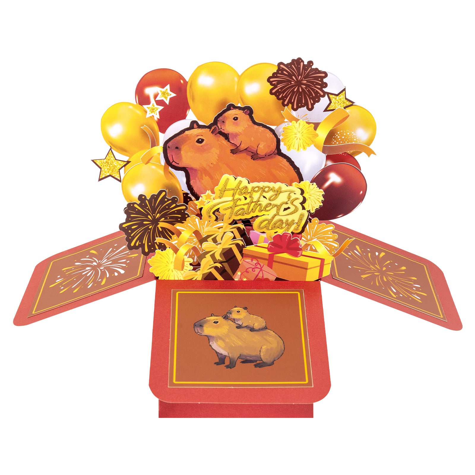 Fun Kapibala Pop Up Card for Father's Day | Handmade 3D Card | Unique Gift for Dad, Birthday
