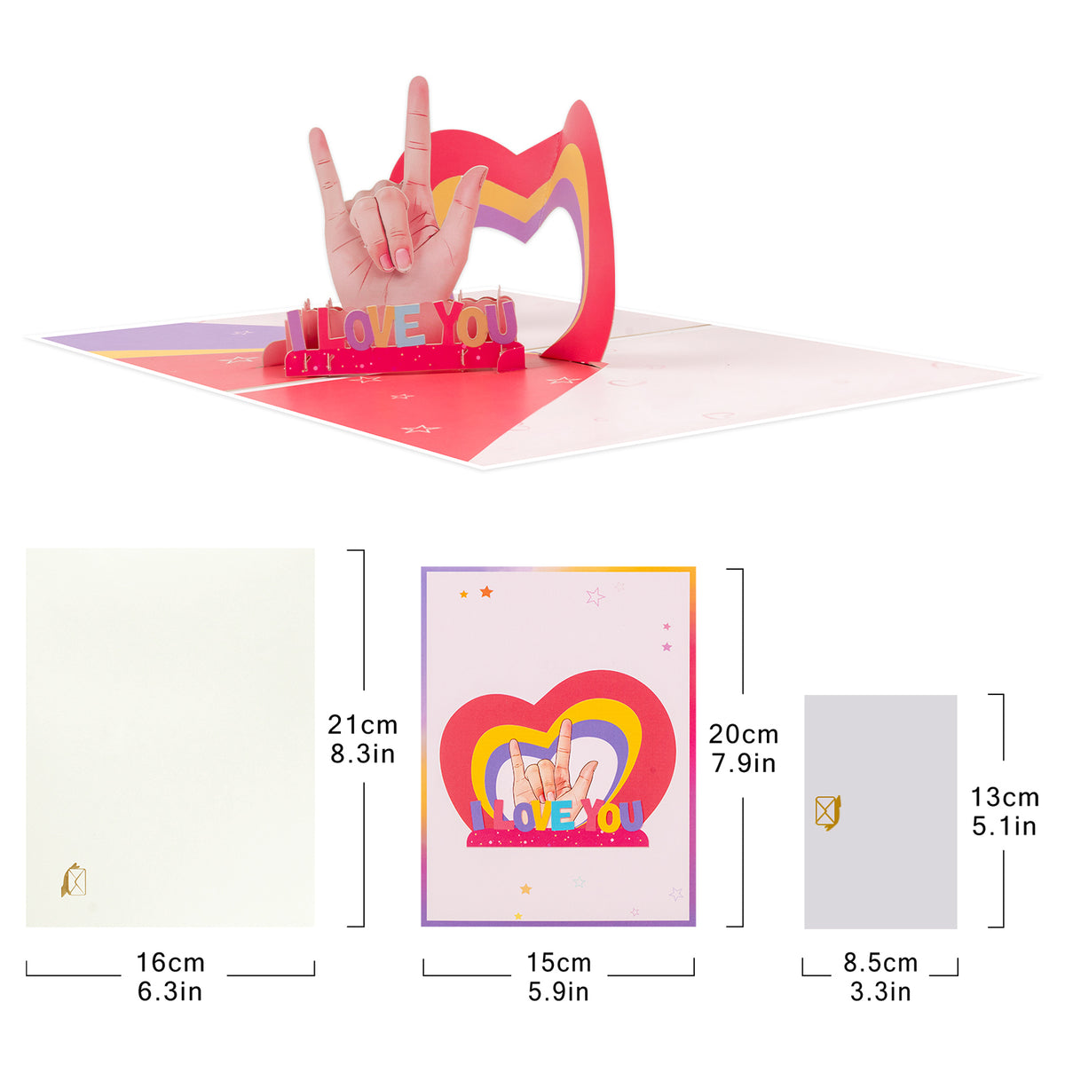 ASL I Love You Hand Sign 3D Pop-Up Card