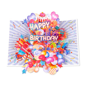 Happy Birthday Pop-Up Card | Gifts and Balloons Design Magic Ants