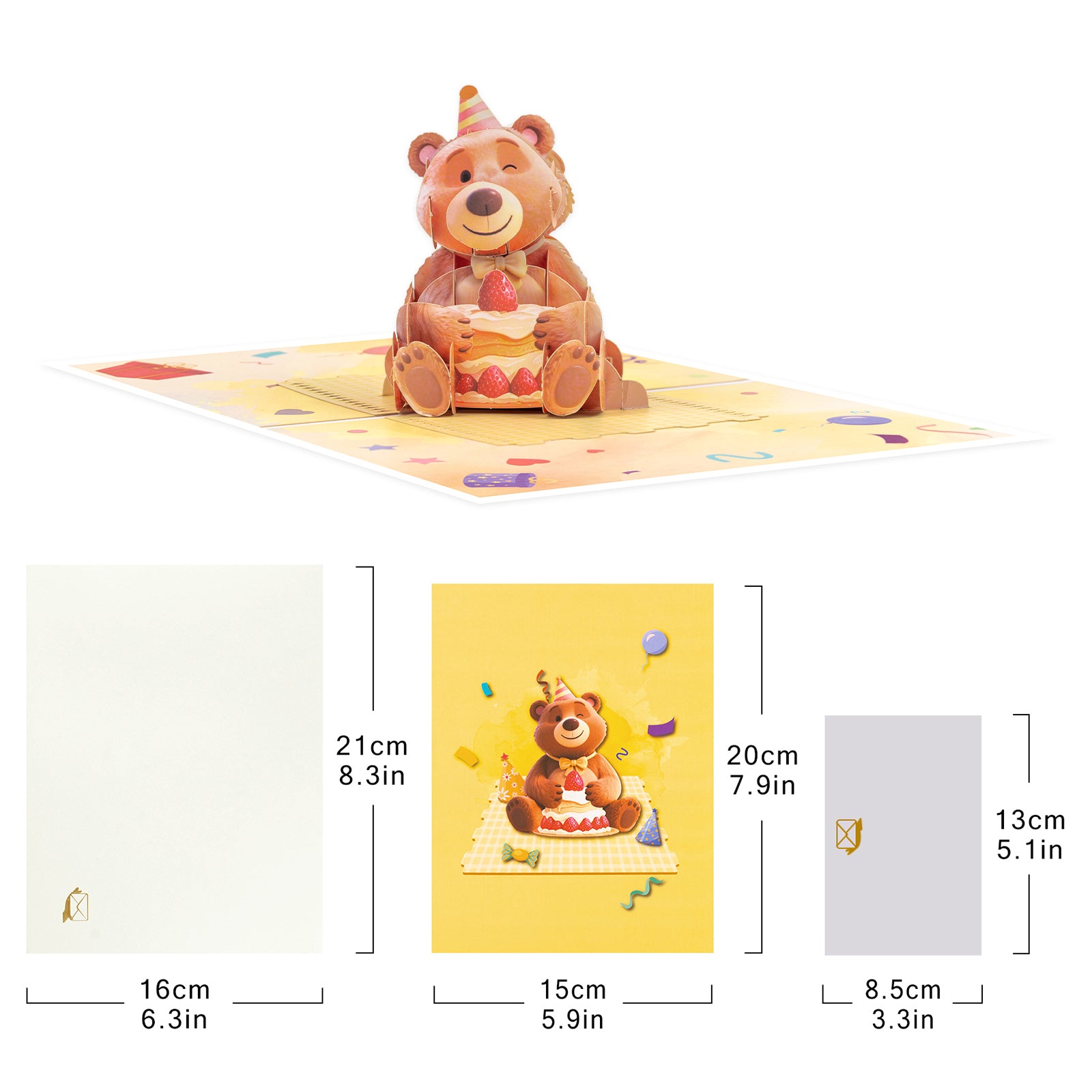Beer & Birthday Cake Cartoon 3D Pop-Up Card | Personalized Funny Birthday Card for Adults