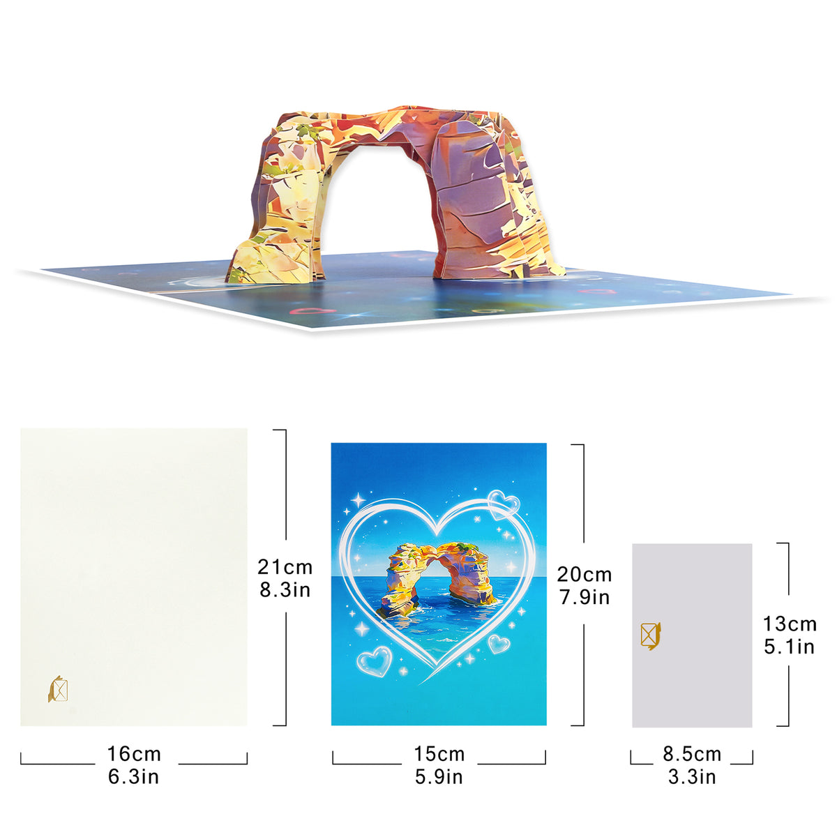 Romantic Travel 3D Pop-Up Card - Italy's Coastal Arch of Love
