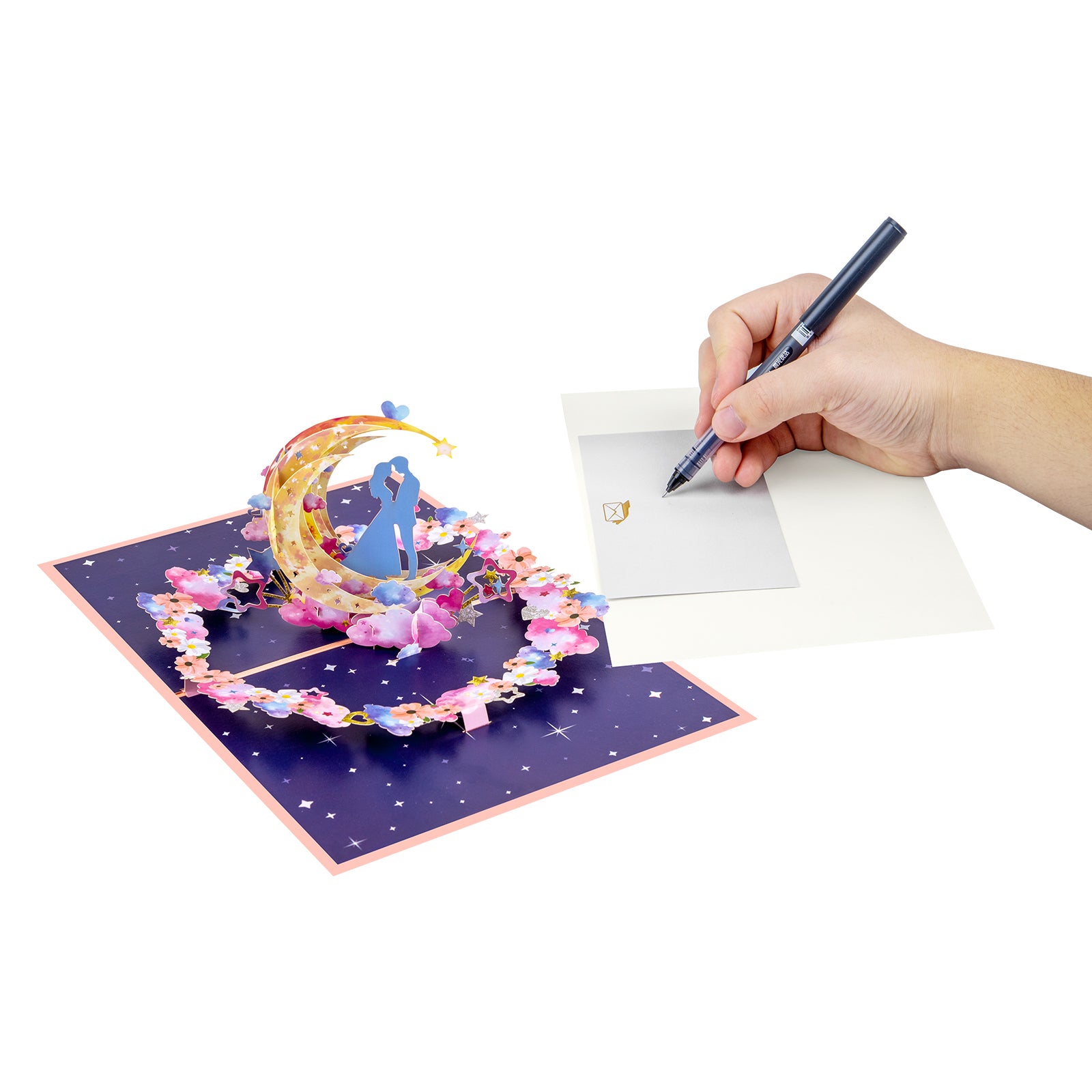 Romantic 3D Pop up Card for Valentine's Day | Moon with Dancing Couple Design | Perfect Gifts for Her Him Magic Ants