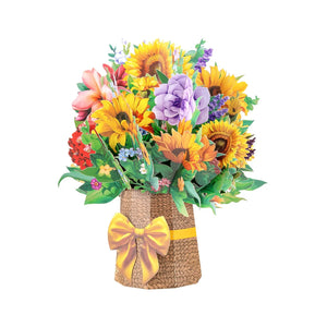 3D Sunflower Bouquet Pop Up Card - Unique Pop-Up Flower Greeting Card for Mother's Day, Birthday, Anniversary & Special Occasions Magic Ants