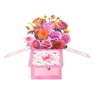 Flowers Pop Up Box Card - 3D Rose & Carnations Bouquet Box | Handmade 3D Card | Unique Gift for Mother's Day, Birthday, Anniversary, Any Occasion Magic Ants