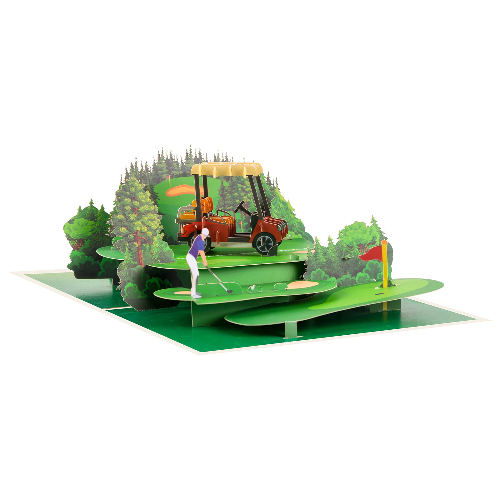 Golf 3D Pop-Up Card | Personalized Greeting Card for Golf Lovers, Birthdays & Retirement