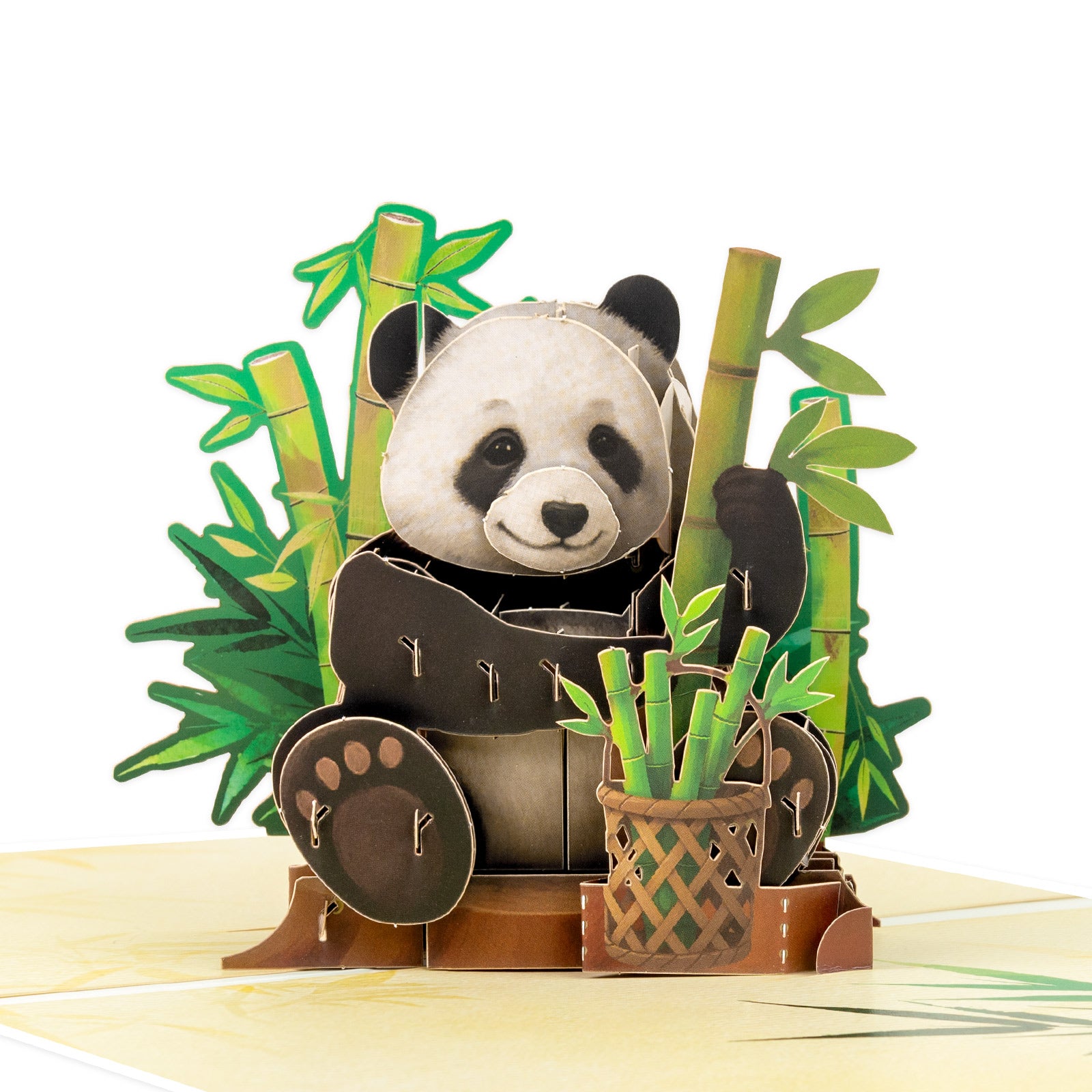 Panda in Bamboo Basket 3D Pop-Up Card