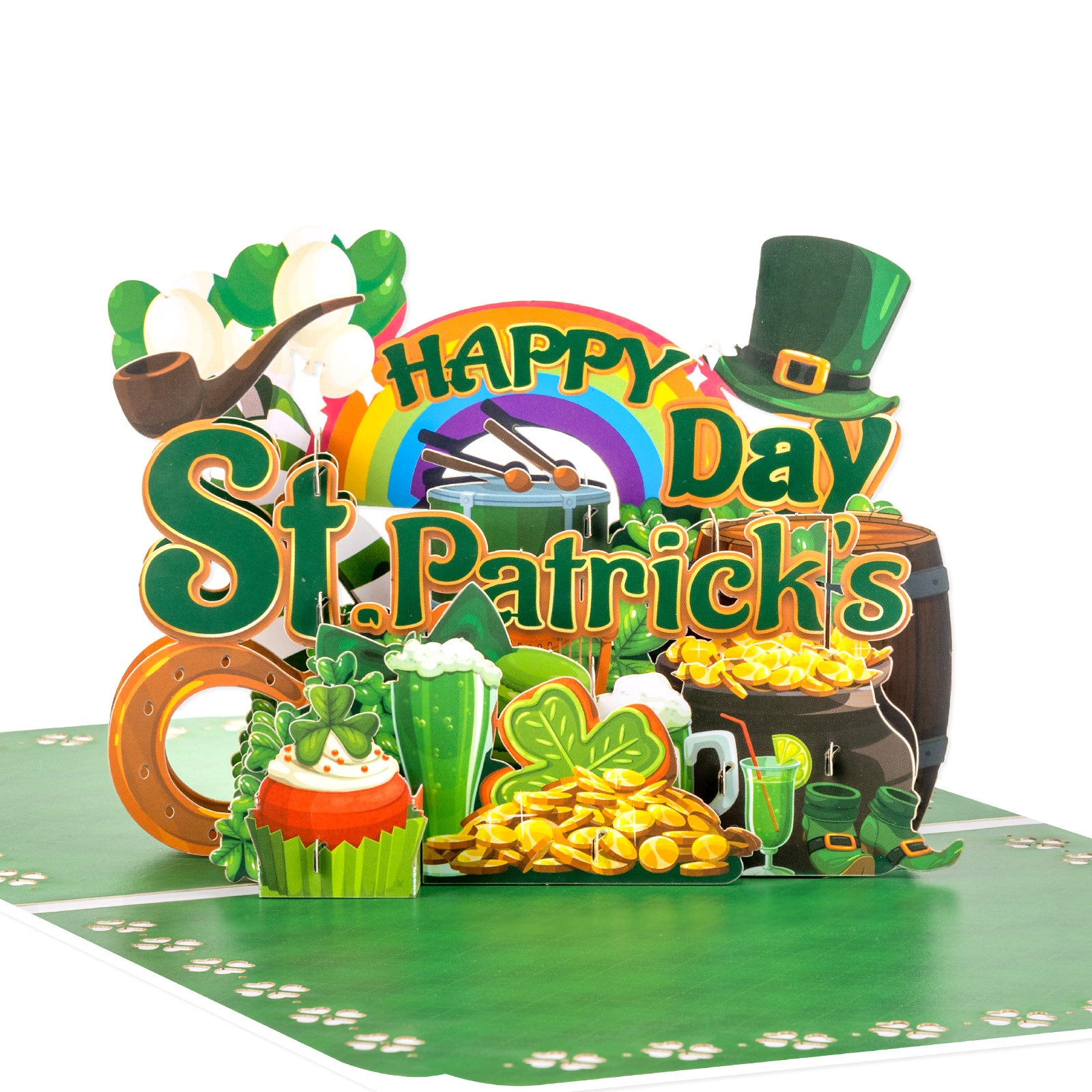 St. Patrick's Day Pop-Up Card with 3D Lettering Magic Ants