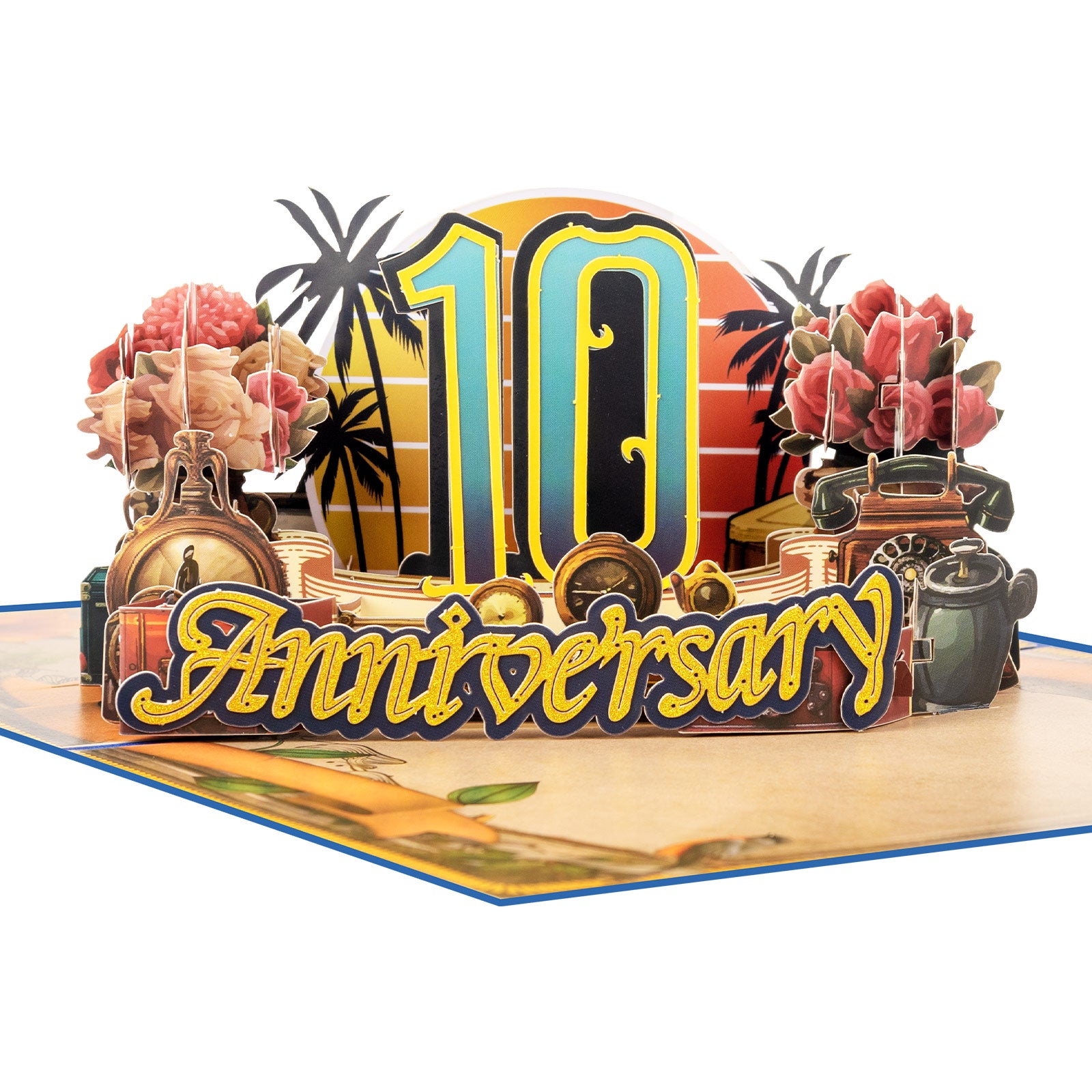 Retro Anniversary 3D Pop-Up Card | Personalized Vintage-Style Greeting Card for Couples & Milestones