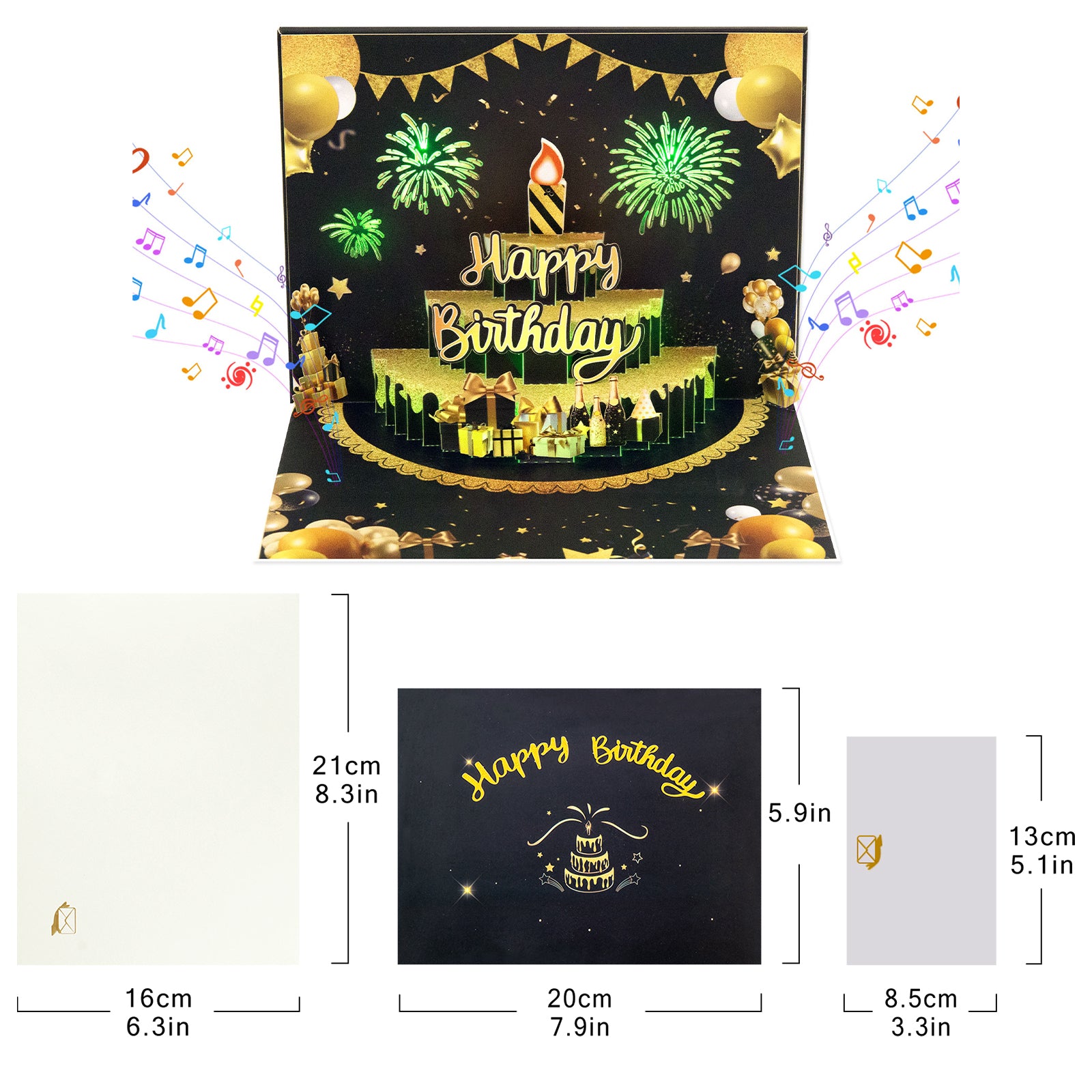 Elegant Musical Birthday Pop-Up Card Magic Ants