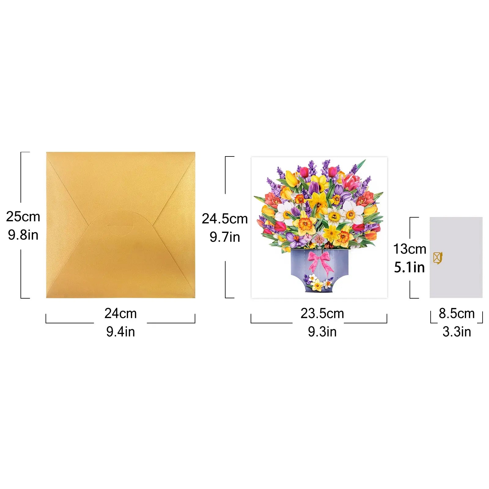 3D Flowers Bouquet Pop Up Card - Perfect Gift for Birthday & Mother's Day Magic Ants