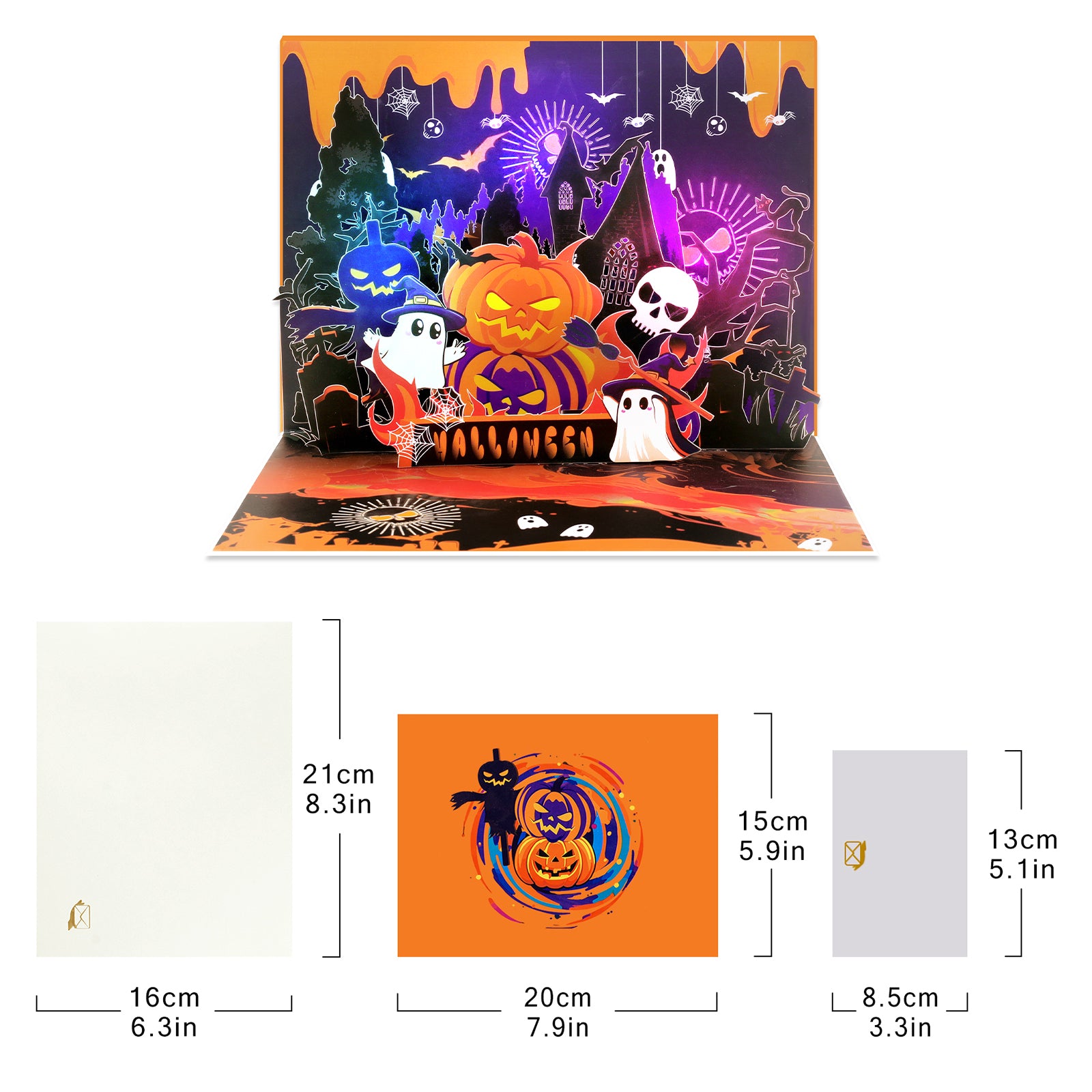 Funny Halloween Musical Pop Up Greeting Card - Ghosts, Pumpkins & Spooky Fun