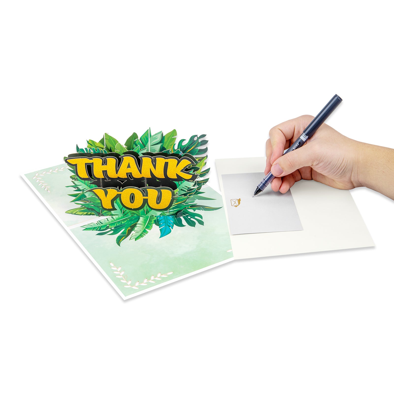 Thank You Pop-Up Card with Botanical Design Magic Ants