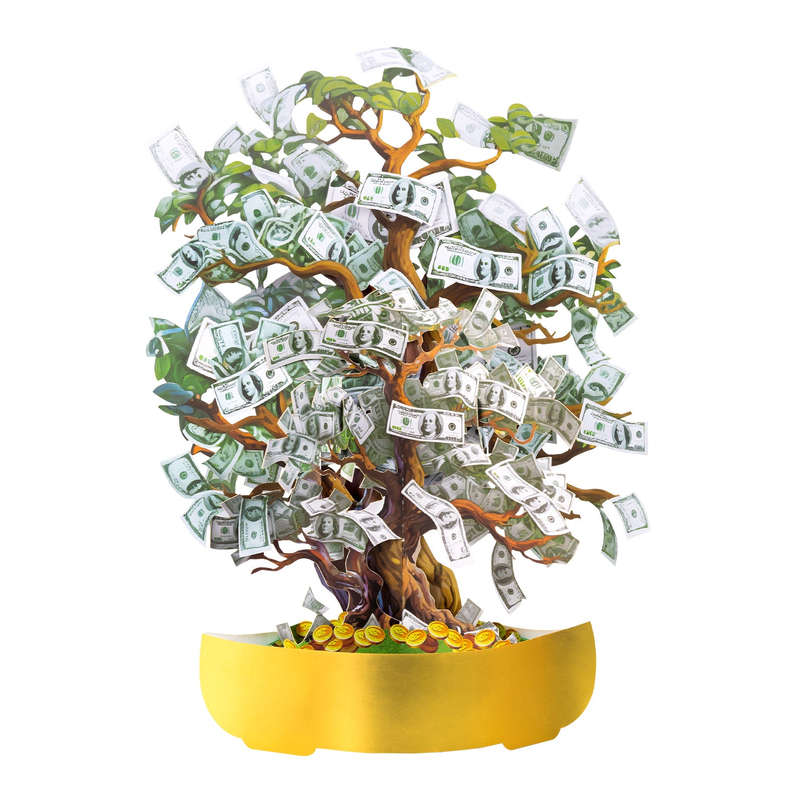 Money Tree 3D Pop-Up Card | Personalized Lucky Greeting Card for Birthdays, New Year & Business Milestones