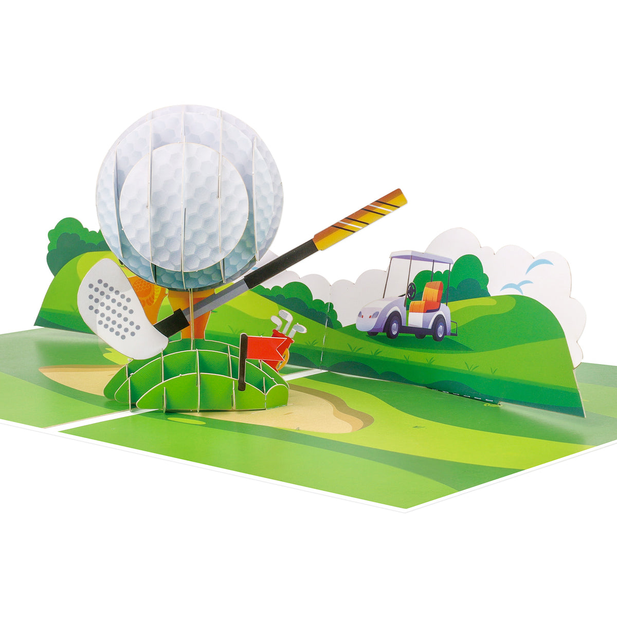 Golf Course 3D Pop-Up Birthday Card