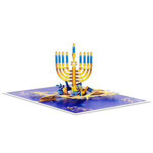 Hanukkah Pop Up Card – 3D Jewish Holiday Greeting Card with Envelope Magic Ants