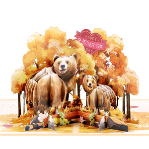 Mother's Day Pop-Up Card | Bear Mom and Cub Design Magic Ants