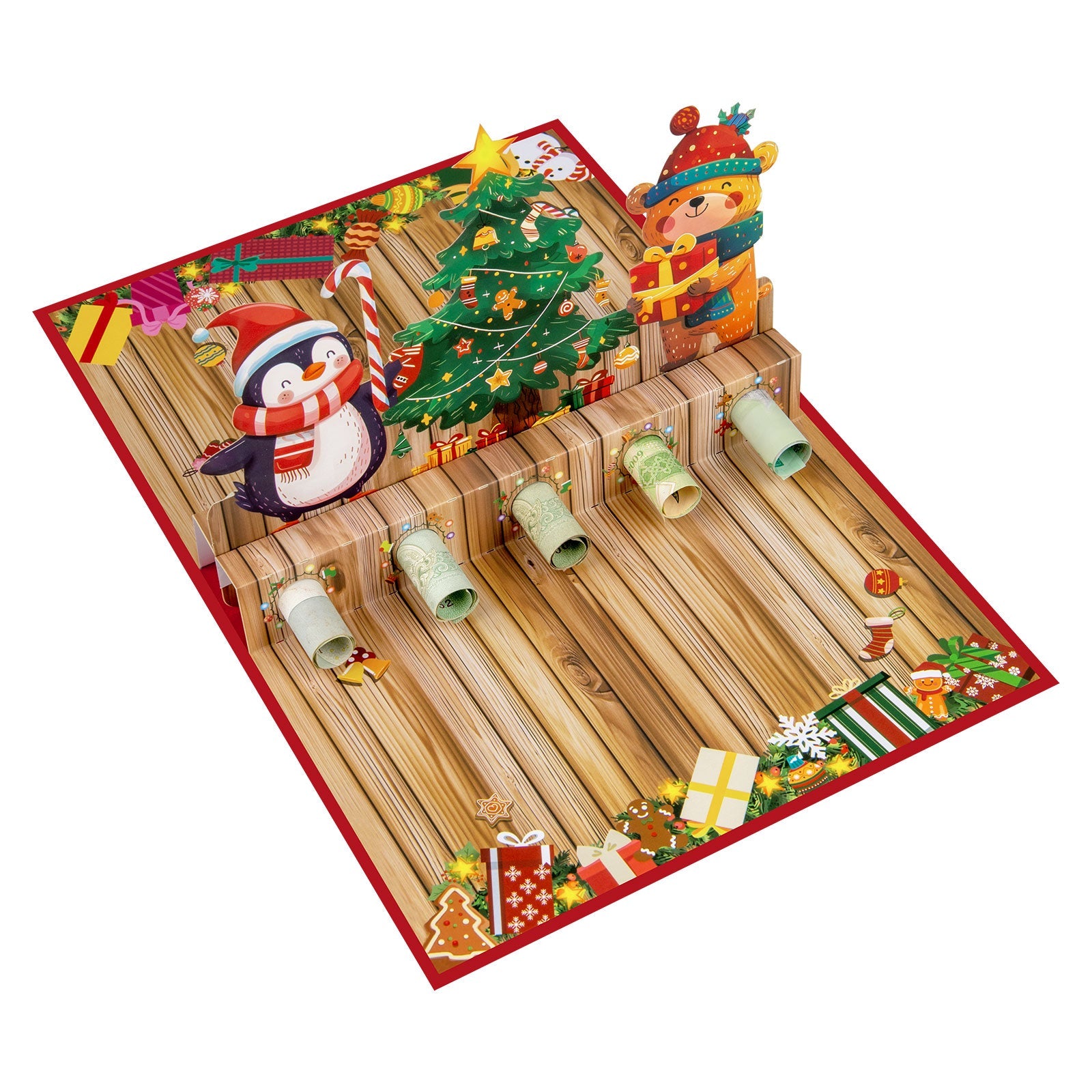 Pop-Up Christmas Money Gift Card - Holiday Money Holder Greeting Card with Envelope - 3D Christmas Tree Design for Cash Gifts and Seasons Greetings Magic Ants