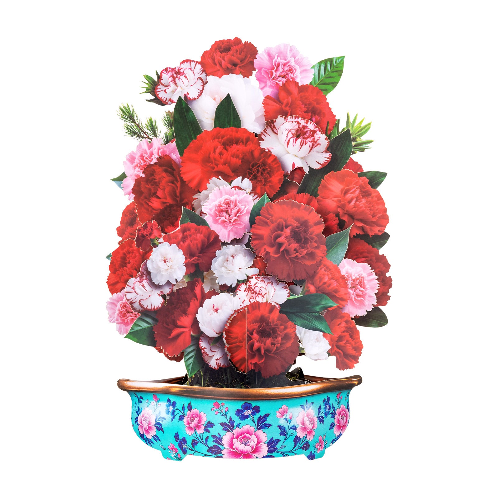 Carnation Bouquet 3D Pop-Up Card | Personalized Floral Card for Mother's Day, Birthdays & More