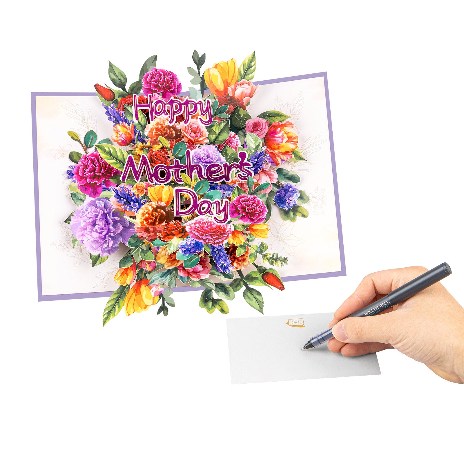 Mother's Day Pop-Up Card | Carnation Flowers Design Magic Ants