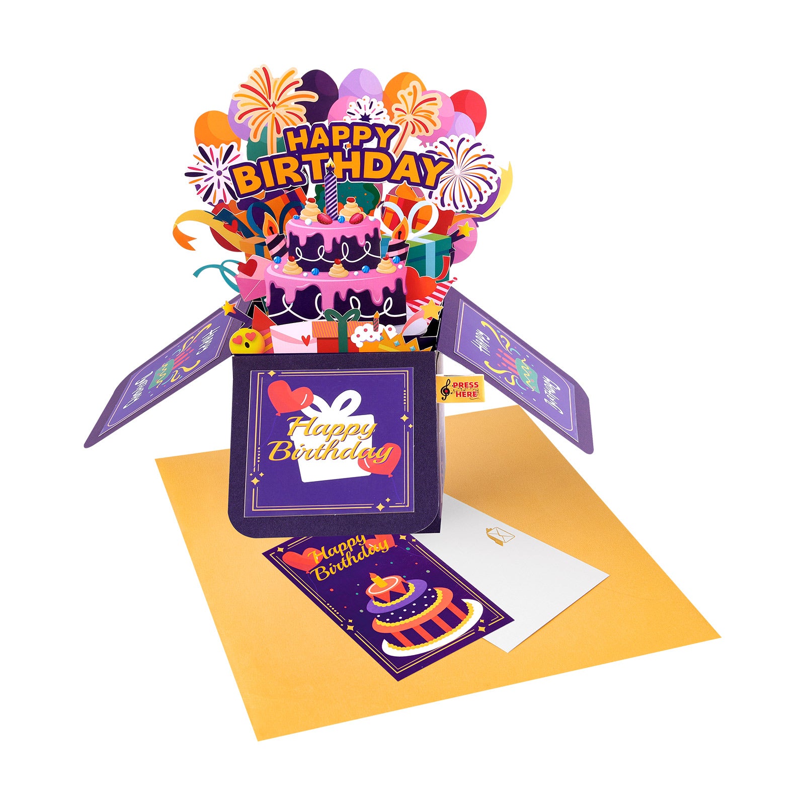 Musical Birthday Gift Box Pop-Up Card with Lights Magic Ants