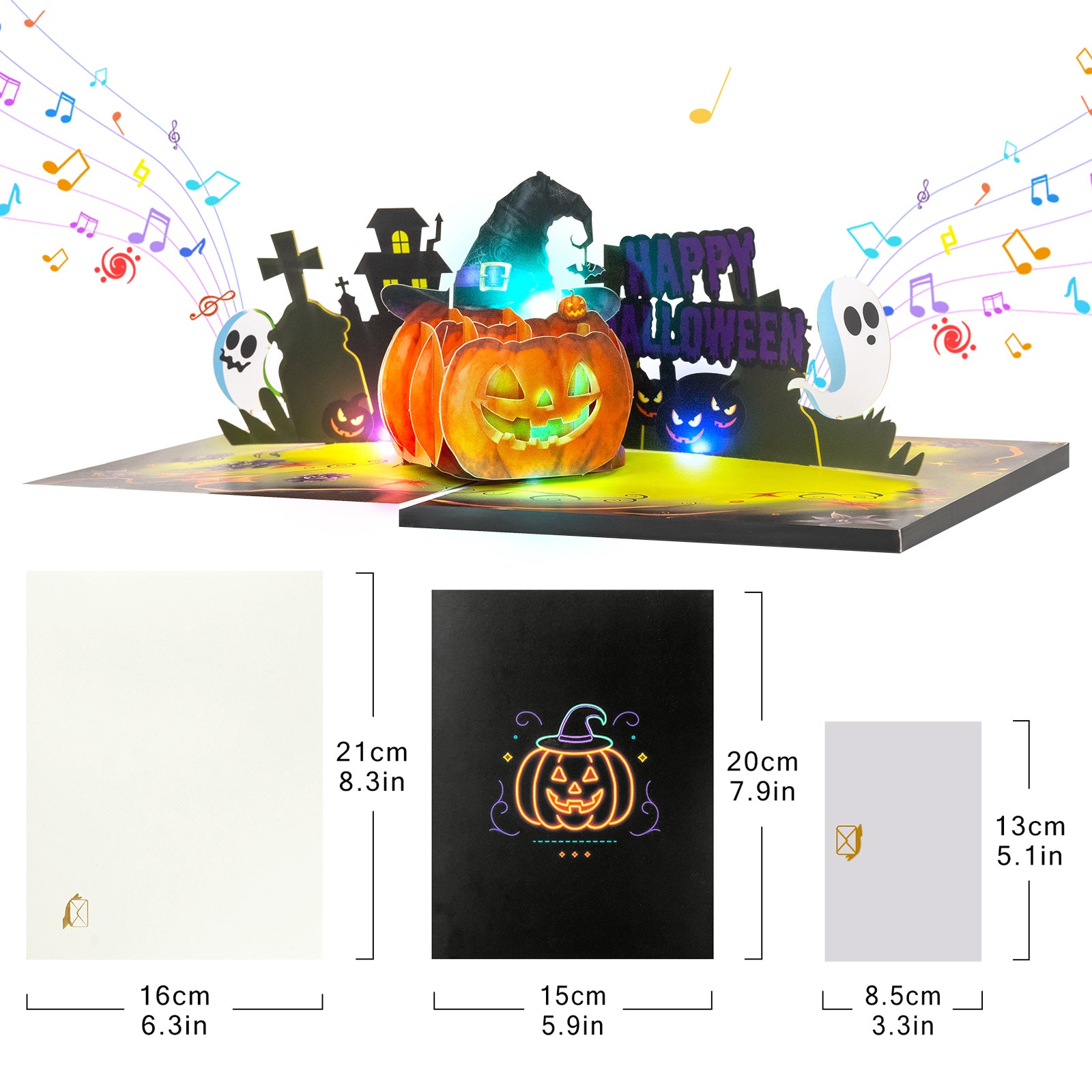 Halloween Musical 3D Pop-Up Card | Personalized Spooky Greeting Card with Music